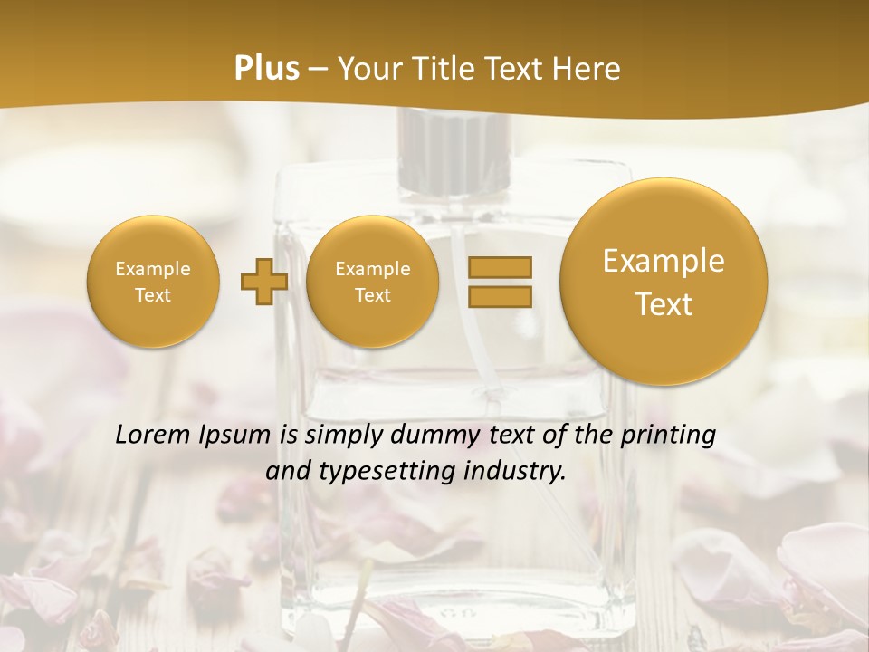 A Bottle Of Perfume Sitting On Top Of A Wooden Table PowerPoint Template