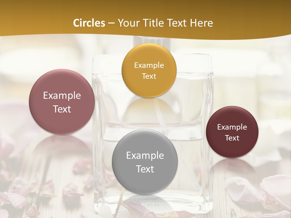 A Bottle Of Perfume Sitting On Top Of A Wooden Table PowerPoint Template