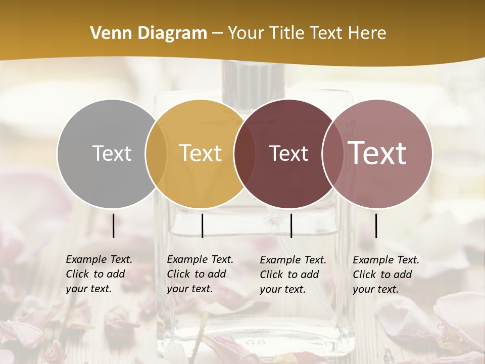 A Bottle Of Perfume Sitting On Top Of A Wooden Table PowerPoint Template