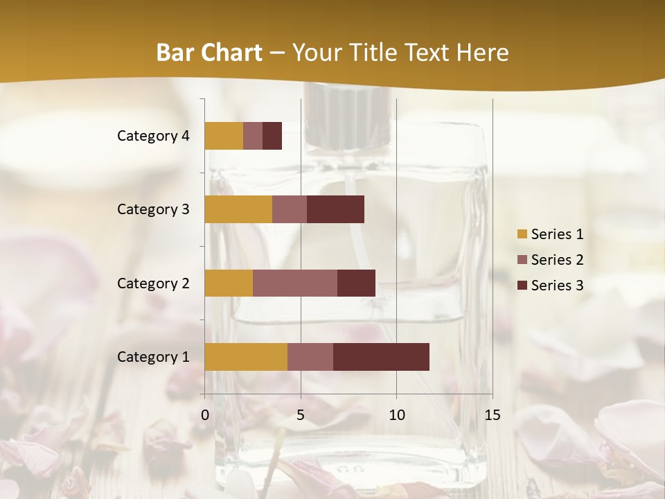 A Bottle Of Perfume Sitting On Top Of A Wooden Table PowerPoint Template