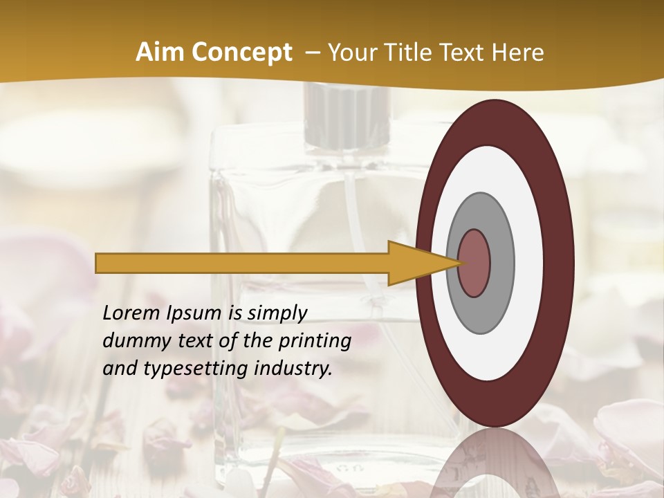 A Bottle Of Perfume Sitting On Top Of A Wooden Table PowerPoint Template