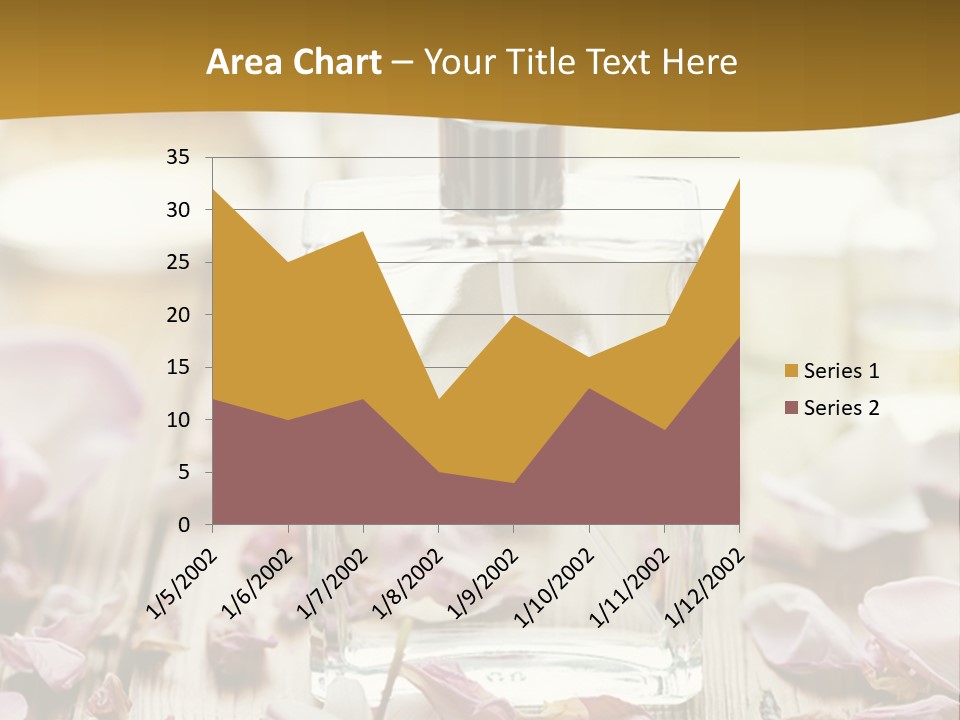 A Bottle Of Perfume Sitting On Top Of A Wooden Table PowerPoint Template