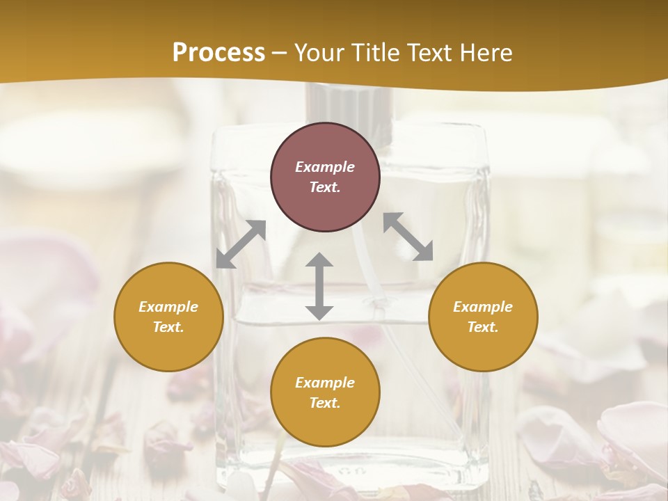 A Bottle Of Perfume Sitting On Top Of A Wooden Table PowerPoint Template