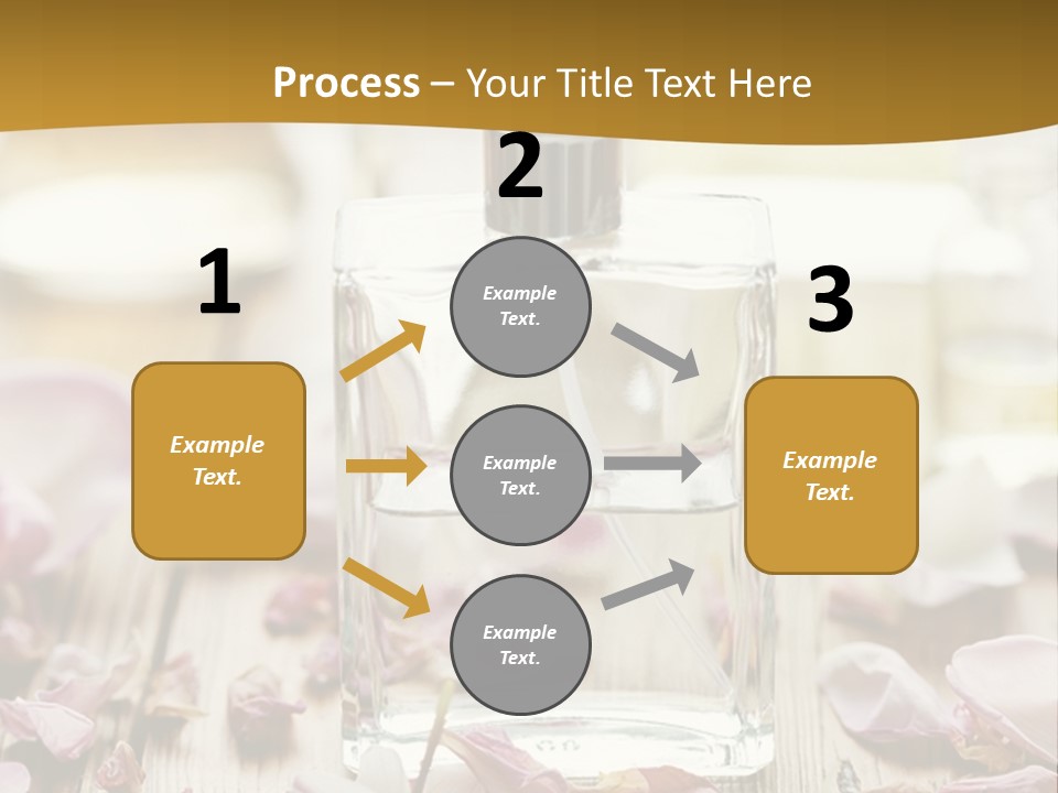 A Bottle Of Perfume Sitting On Top Of A Wooden Table PowerPoint Template