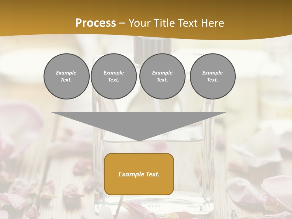 A Bottle Of Perfume Sitting On Top Of A Wooden Table PowerPoint Template