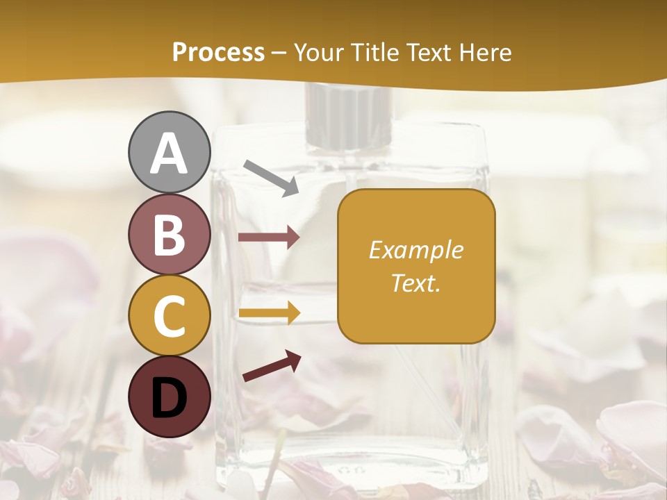 A Bottle Of Perfume Sitting On Top Of A Wooden Table PowerPoint Template