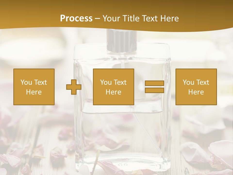 A Bottle Of Perfume Sitting On Top Of A Wooden Table PowerPoint Template