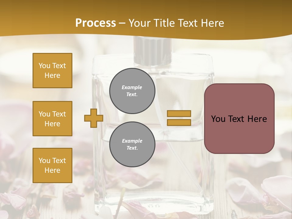 A Bottle Of Perfume Sitting On Top Of A Wooden Table PowerPoint Template