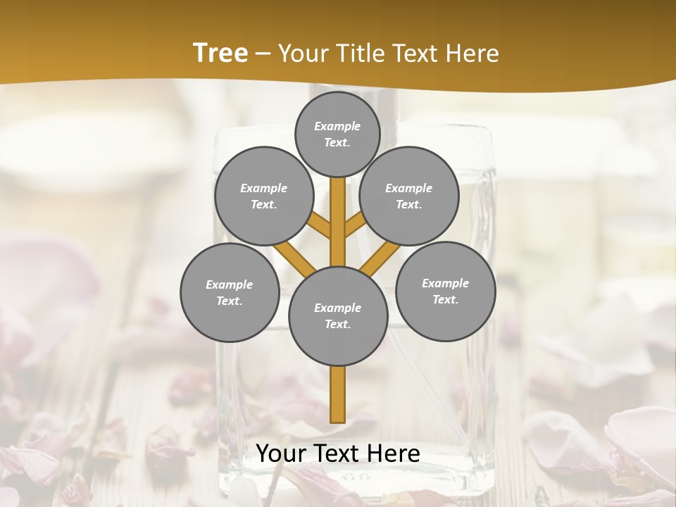 A Bottle Of Perfume Sitting On Top Of A Wooden Table PowerPoint Template