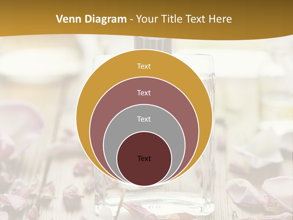 A Bottle Of Perfume Sitting On Top Of A Wooden Table PowerPoint Template