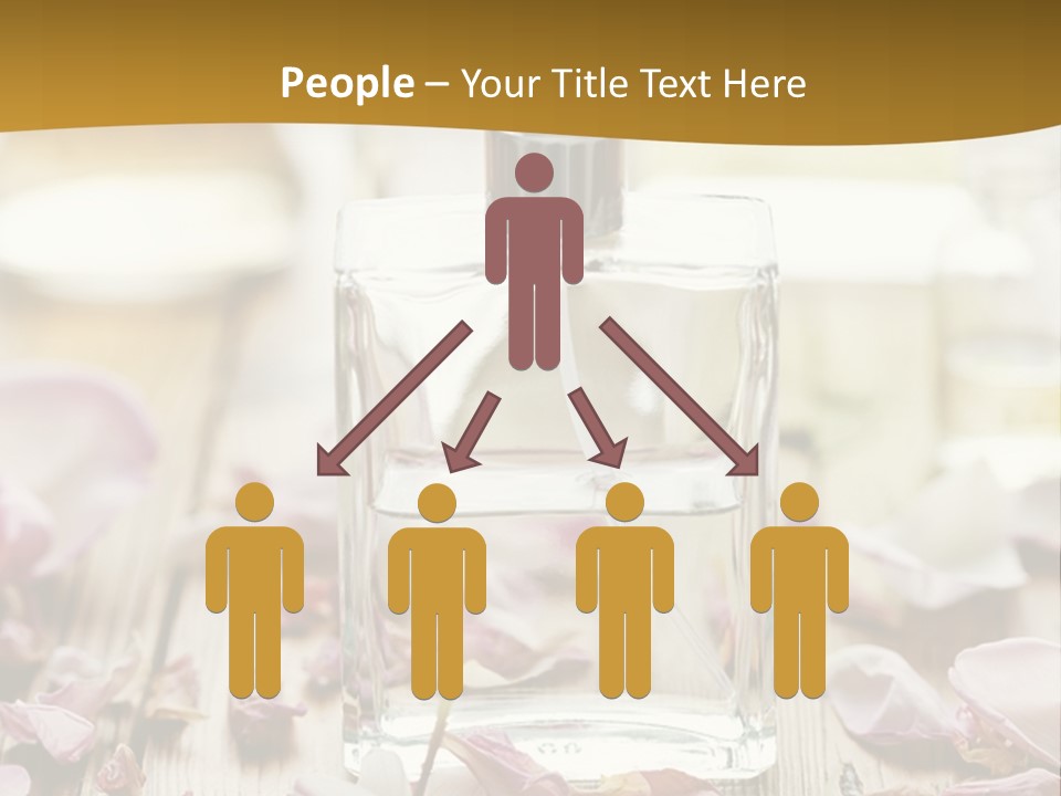 A Bottle Of Perfume Sitting On Top Of A Wooden Table PowerPoint Template