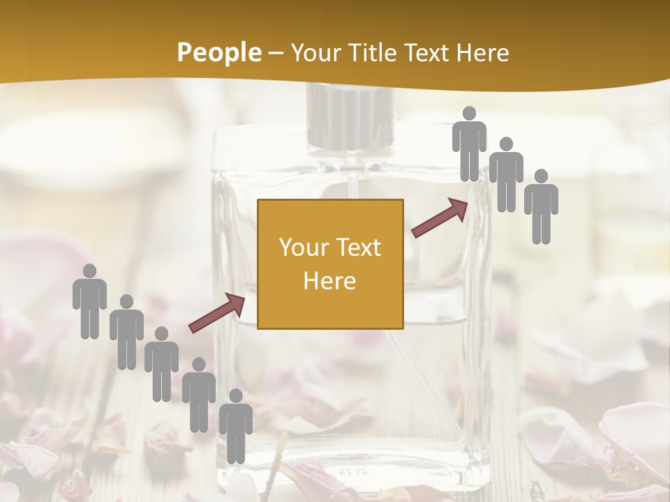 A Bottle Of Perfume Sitting On Top Of A Wooden Table PowerPoint Template