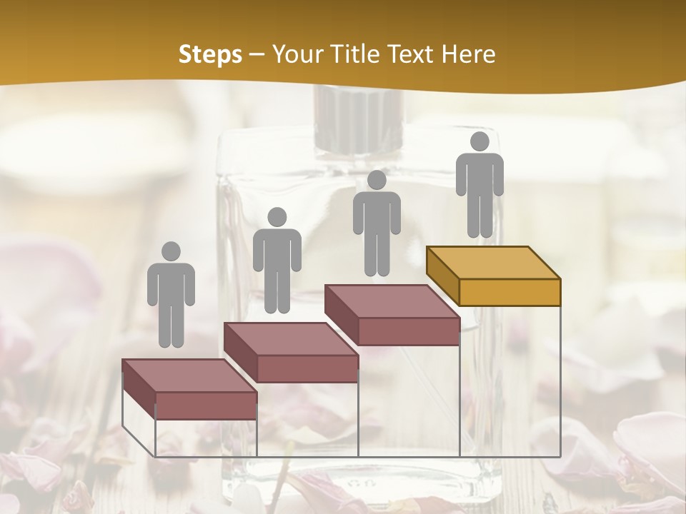 A Bottle Of Perfume Sitting On Top Of A Wooden Table PowerPoint Template