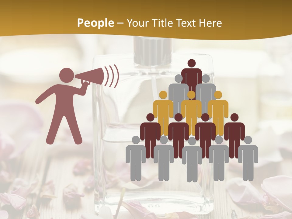 A Bottle Of Perfume Sitting On Top Of A Wooden Table PowerPoint Template