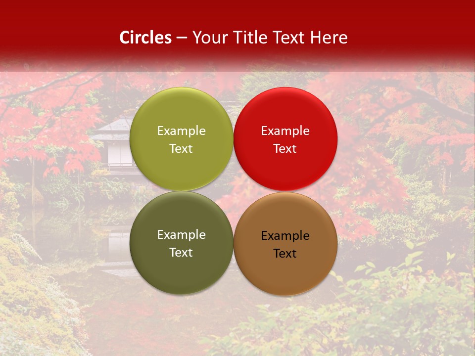 A Pond Surrounded By Trees With A House In The Background PowerPoint Template