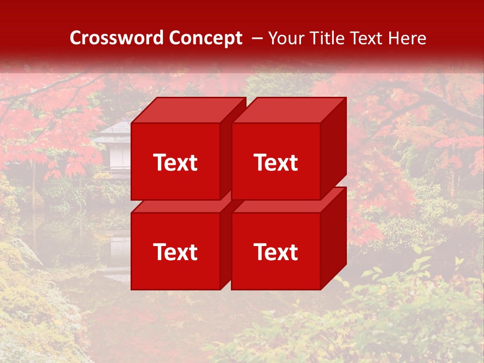 A Pond Surrounded By Trees With A House In The Background PowerPoint Template