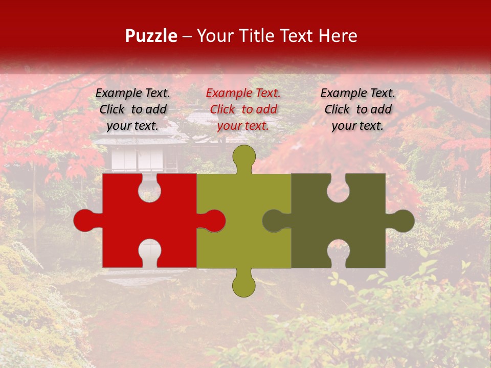 A Pond Surrounded By Trees With A House In The Background PowerPoint Template