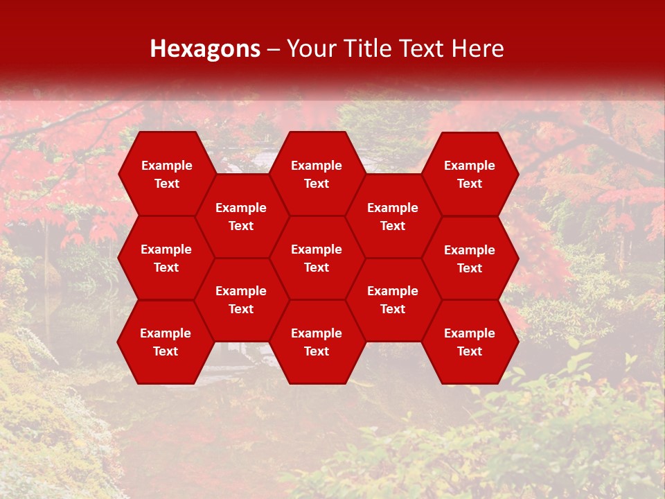 A Pond Surrounded By Trees With A House In The Background PowerPoint Template