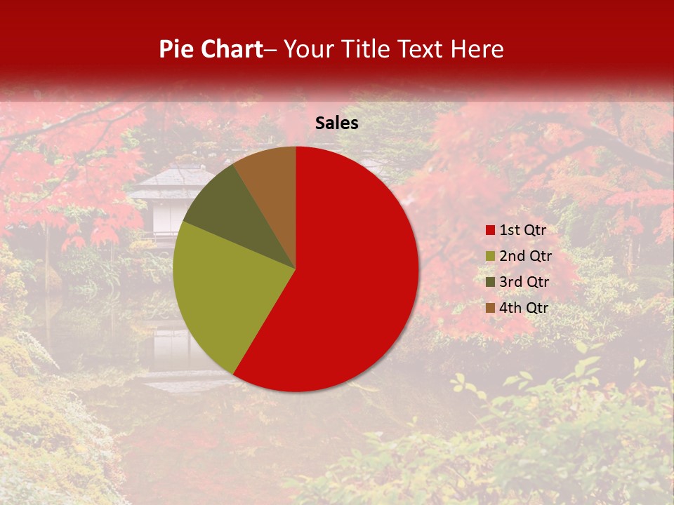 A Pond Surrounded By Trees With A House In The Background PowerPoint Template