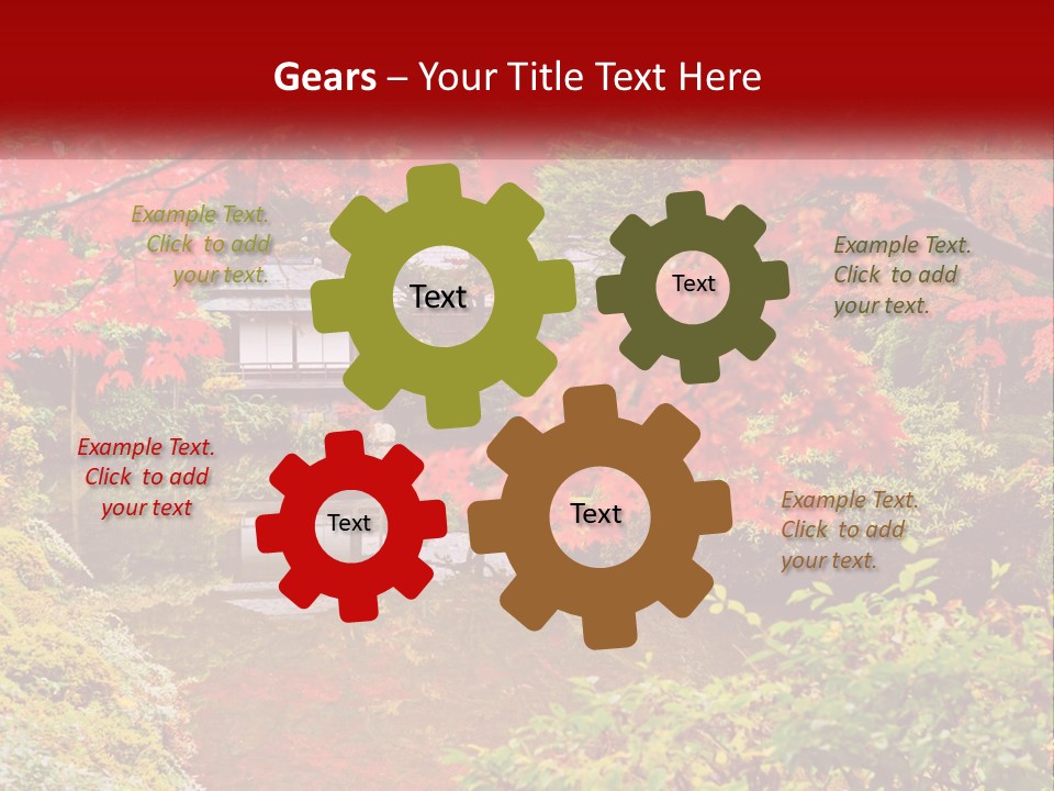 A Pond Surrounded By Trees With A House In The Background PowerPoint Template