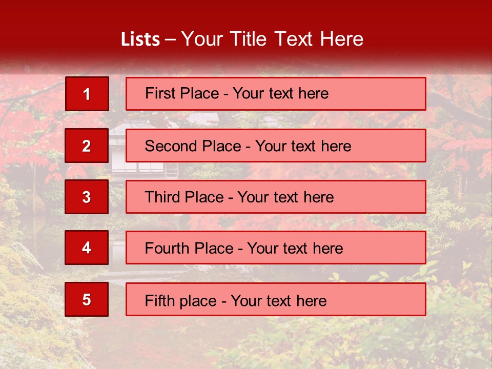 A Pond Surrounded By Trees With A House In The Background PowerPoint Template
