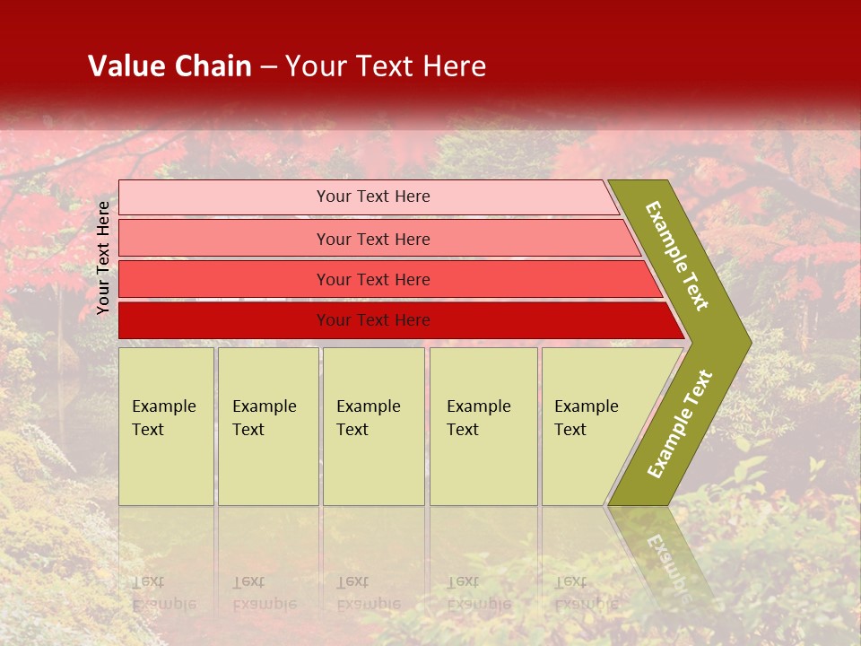 A Pond Surrounded By Trees With A House In The Background PowerPoint Template