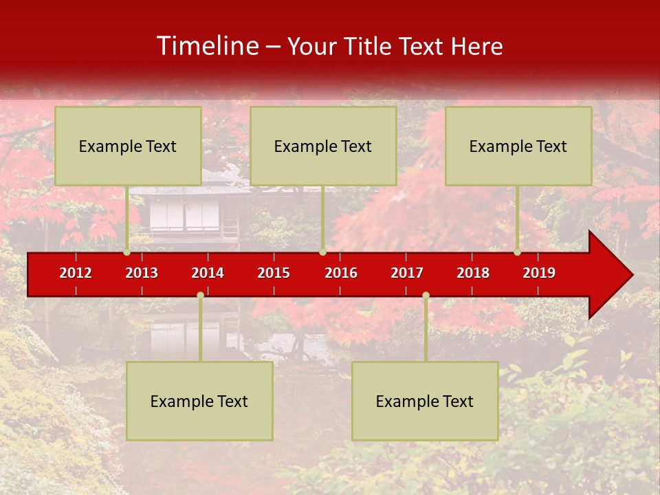 A Pond Surrounded By Trees With A House In The Background PowerPoint Template