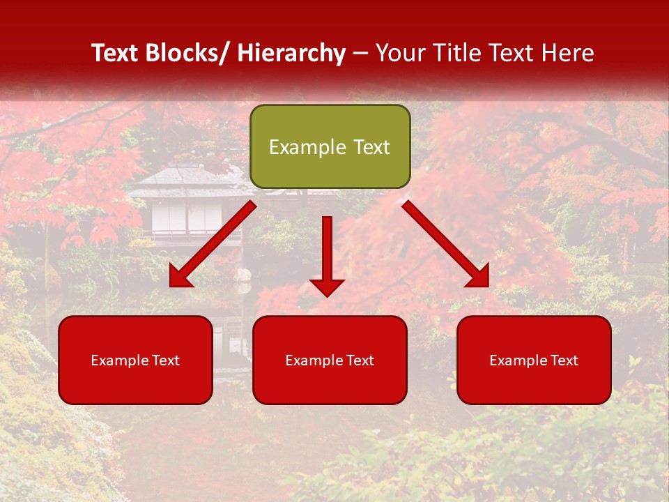 A Pond Surrounded By Trees With A House In The Background PowerPoint Template