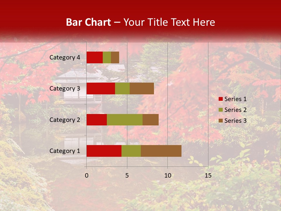 A Pond Surrounded By Trees With A House In The Background PowerPoint Template