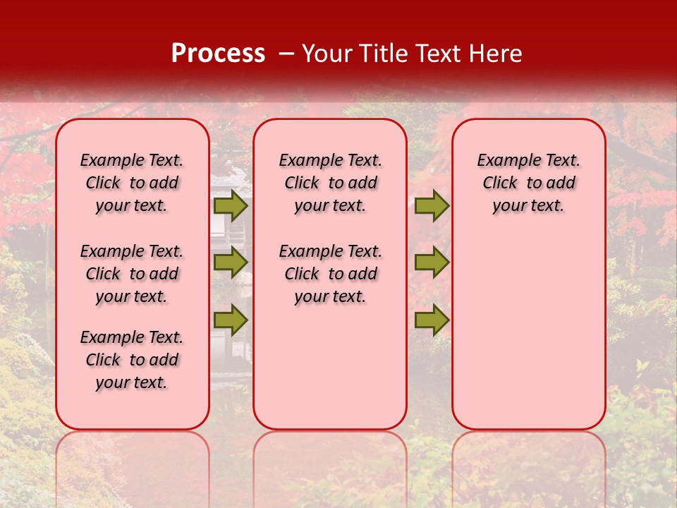 A Pond Surrounded By Trees With A House In The Background PowerPoint Template