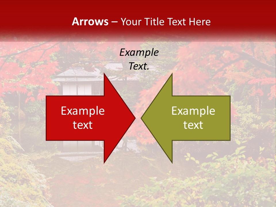 A Pond Surrounded By Trees With A House In The Background PowerPoint Template