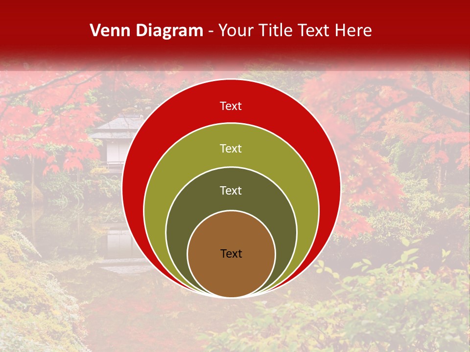 A Pond Surrounded By Trees With A House In The Background PowerPoint Template