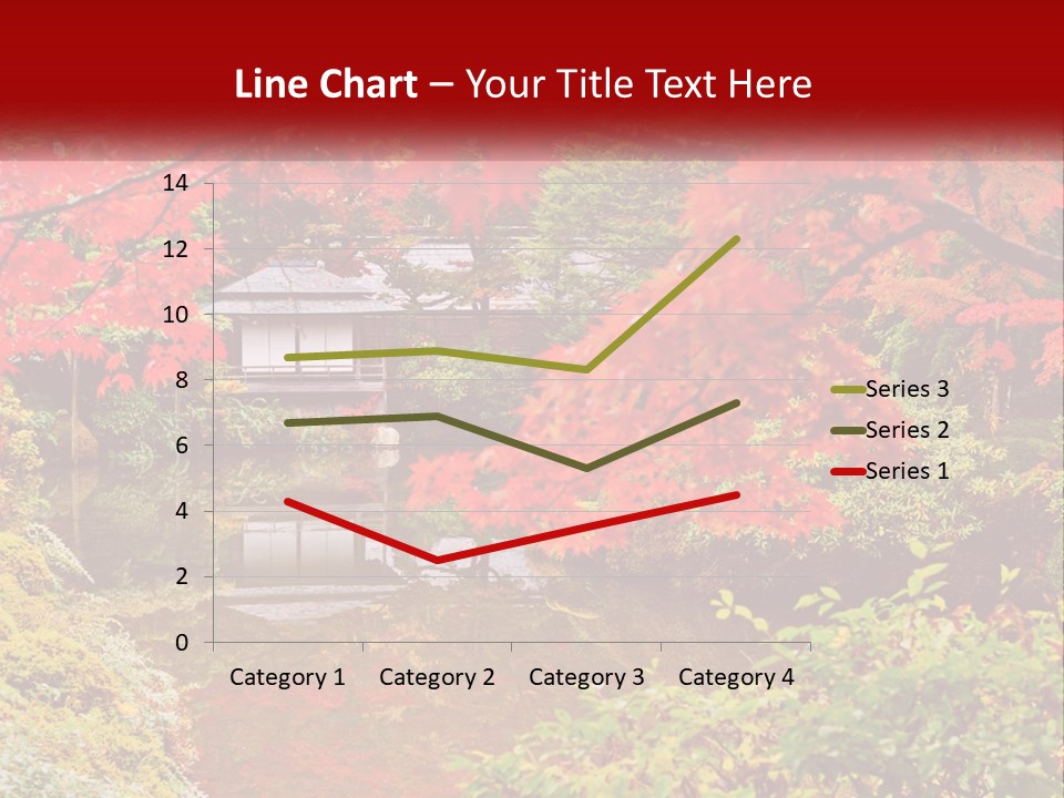 A Pond Surrounded By Trees With A House In The Background PowerPoint Template