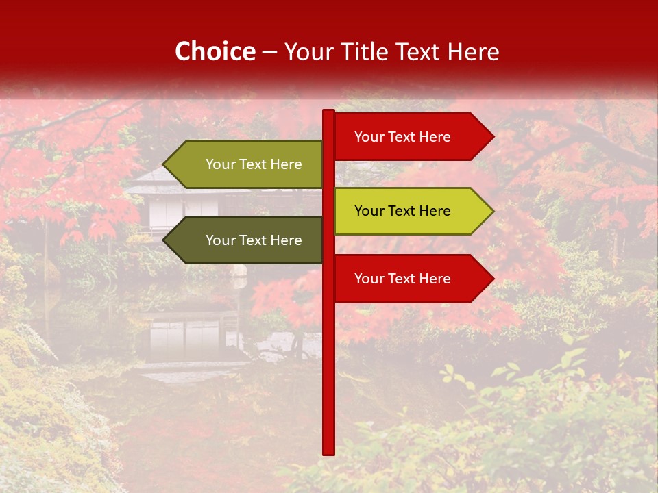 A Pond Surrounded By Trees With A House In The Background PowerPoint Template