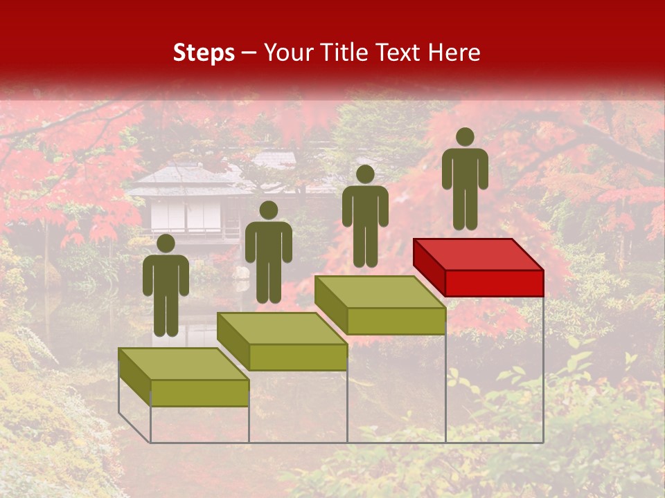 A Pond Surrounded By Trees With A House In The Background PowerPoint Template