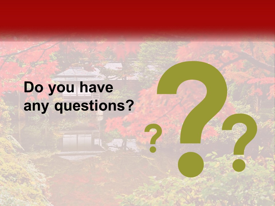 A Pond Surrounded By Trees With A House In The Background PowerPoint Template