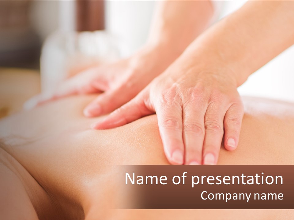 A Woman Getting A Back Massage With Her Hands On The Back PowerPoint Template