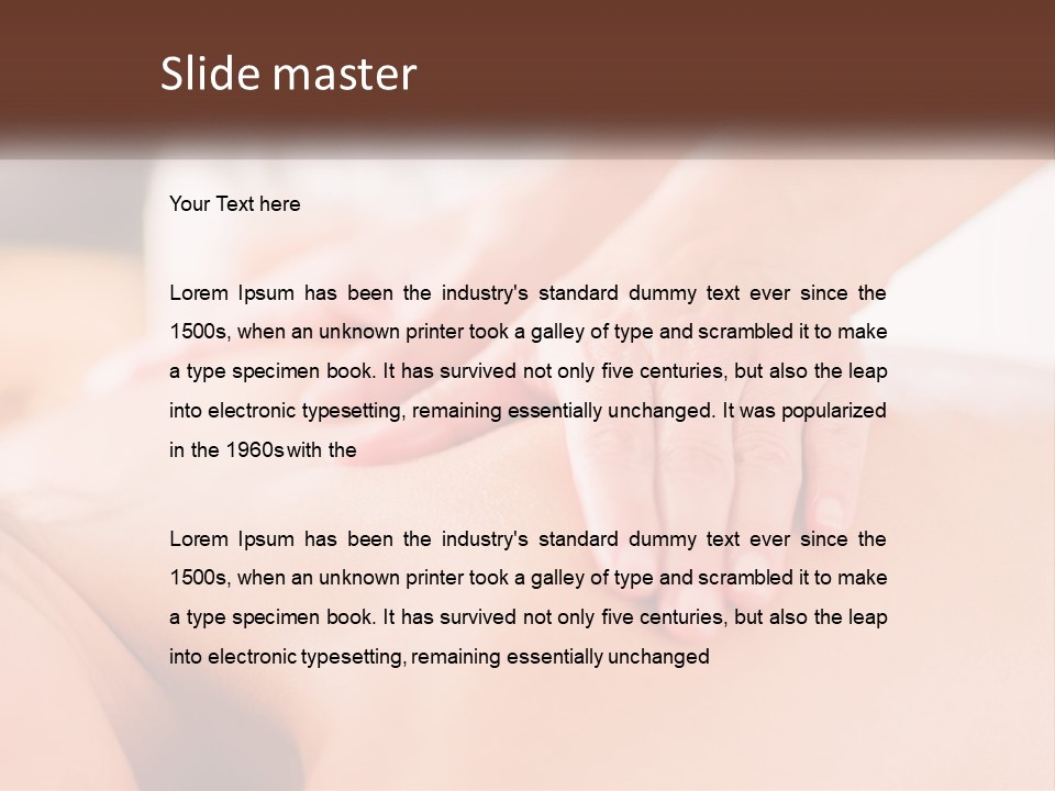 A Woman Getting A Back Massage With Her Hands On The Back PowerPoint Template