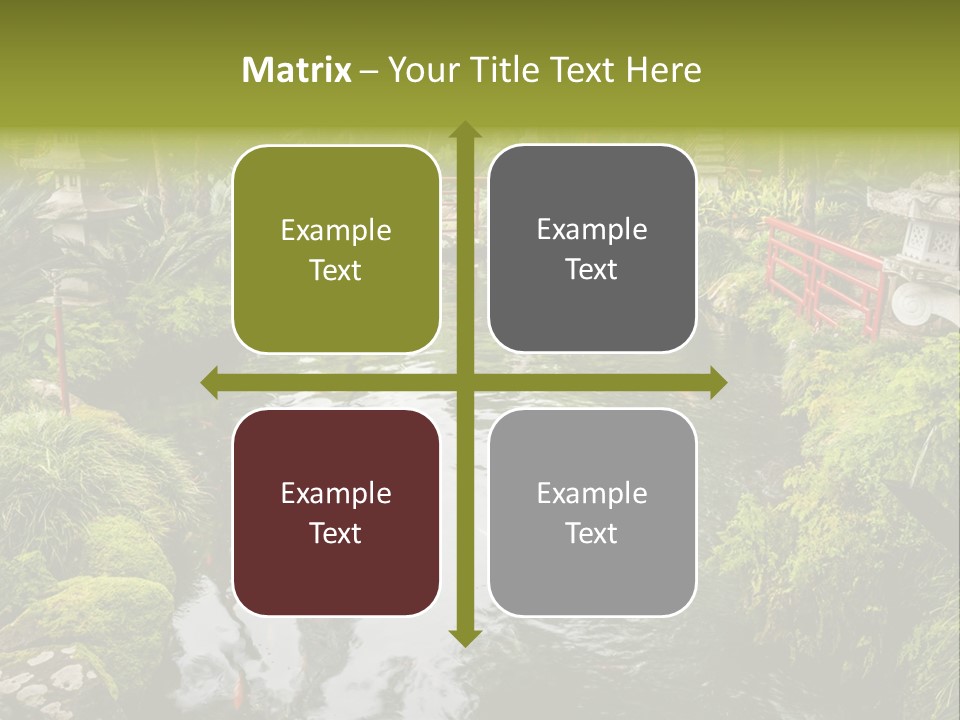 A Pond With A Bridge In The Middle Of It PowerPoint Template