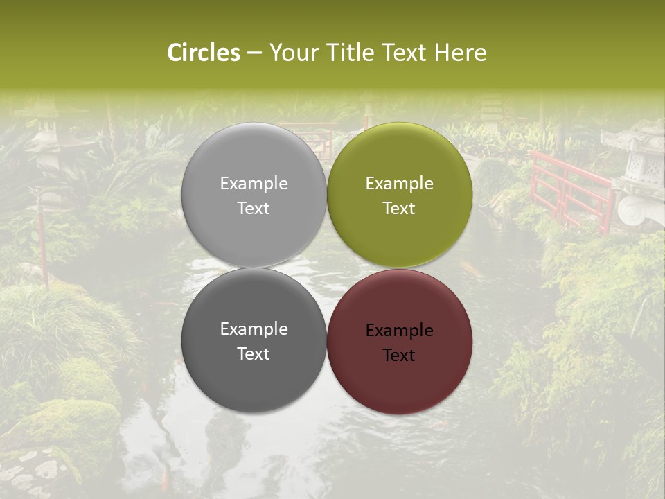 A Pond With A Bridge In The Middle Of It PowerPoint Template