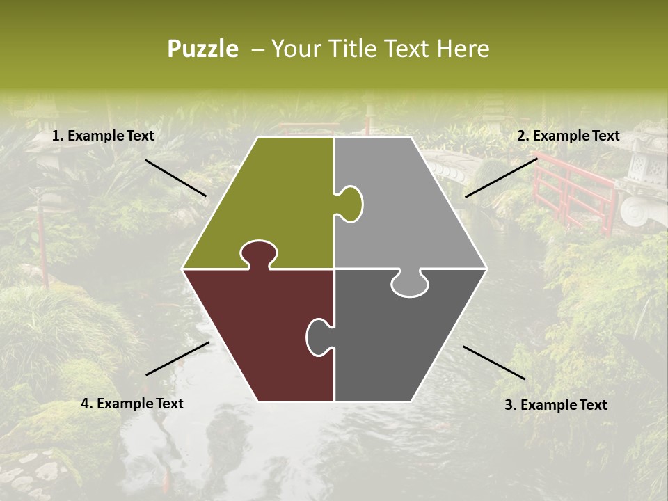 A Pond With A Bridge In The Middle Of It PowerPoint Template
