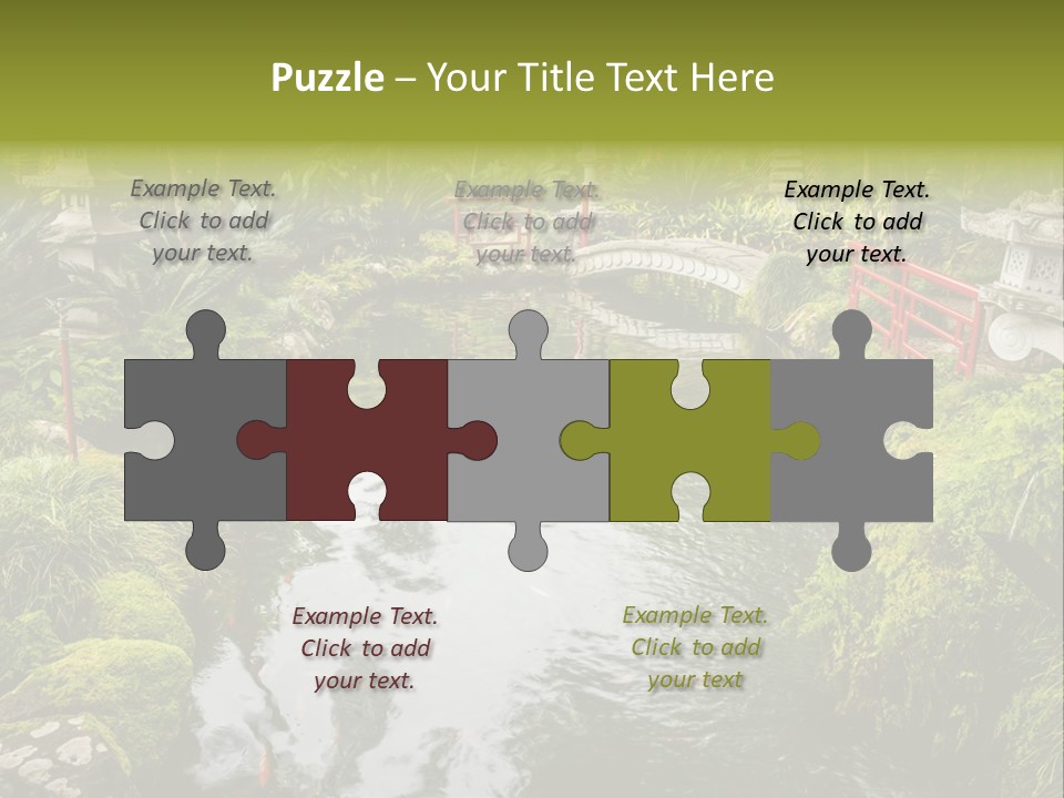 A Pond With A Bridge In The Middle Of It PowerPoint Template