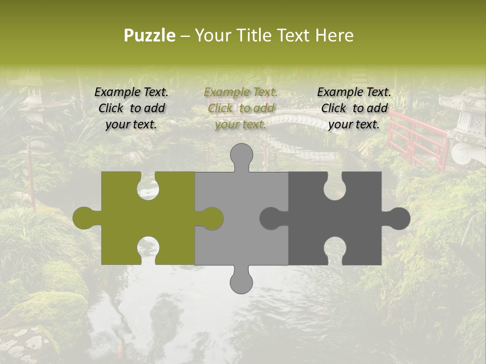 A Pond With A Bridge In The Middle Of It PowerPoint Template