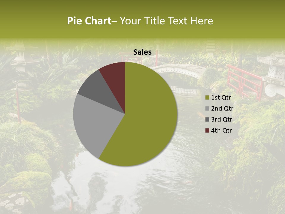 A Pond With A Bridge In The Middle Of It PowerPoint Template