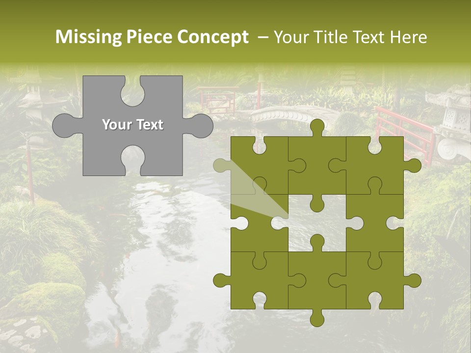 A Pond With A Bridge In The Middle Of It PowerPoint Template