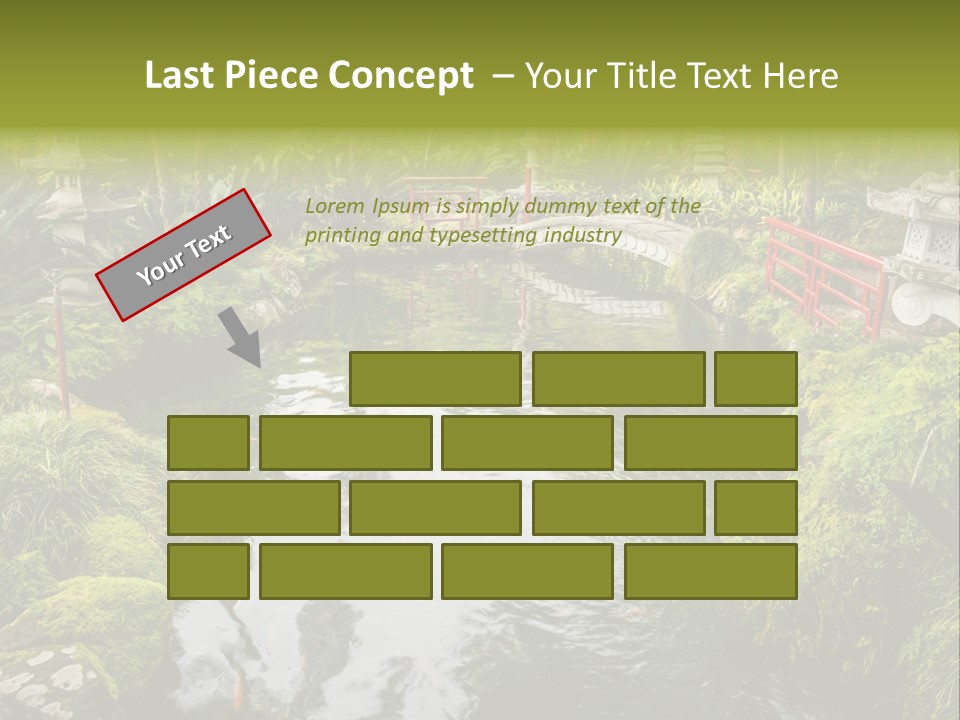 A Pond With A Bridge In The Middle Of It PowerPoint Template