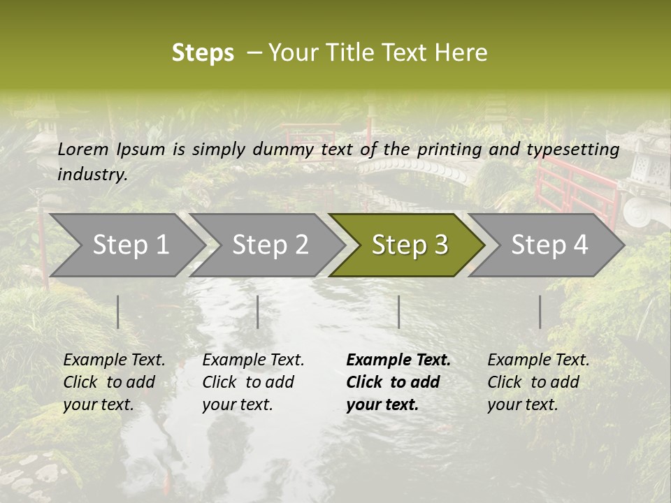 A Pond With A Bridge In The Middle Of It PowerPoint Template