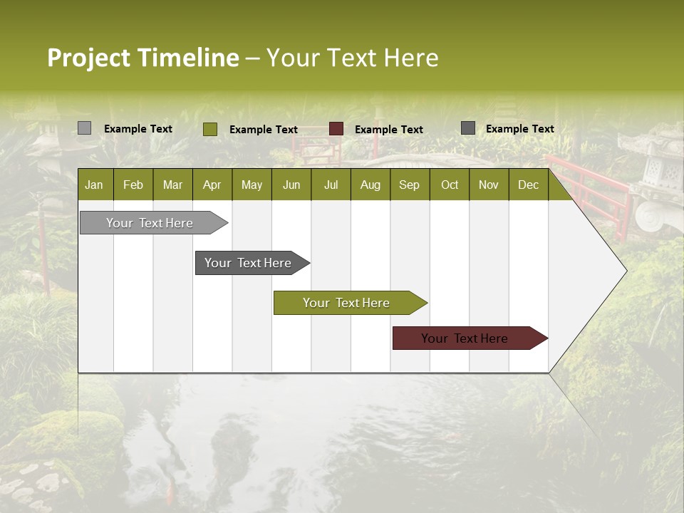 A Pond With A Bridge In The Middle Of It PowerPoint Template