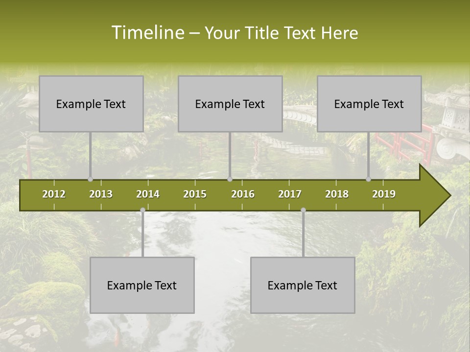 A Pond With A Bridge In The Middle Of It PowerPoint Template