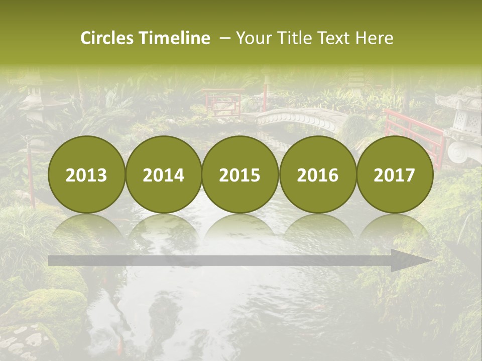 A Pond With A Bridge In The Middle Of It PowerPoint Template